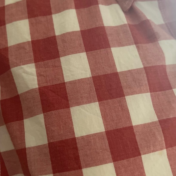 J Crew men’s red and white checkered button down shirt - Picture 3 of 5
